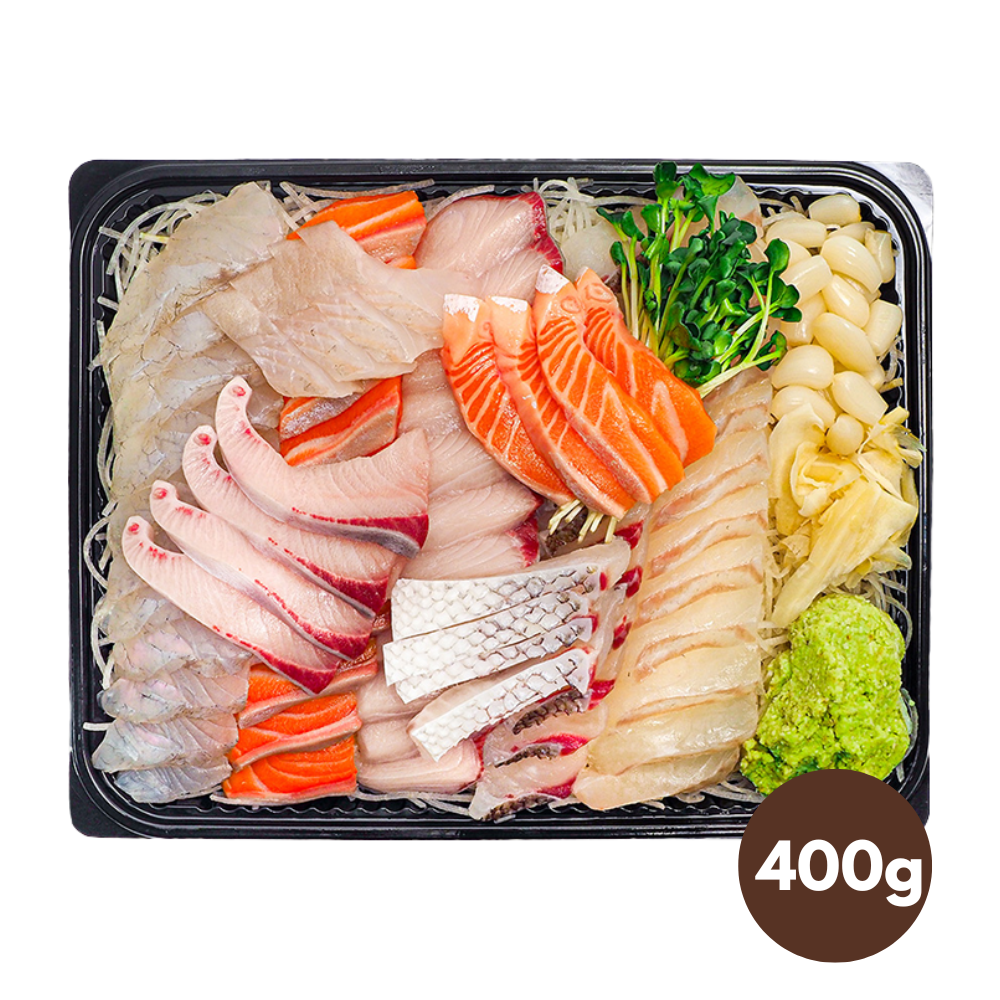 [Preorder] Sliced Raw Korean Fish Set C (Yellowtail + Flatfish + Sea Bream + Salmon) (400g/600g)