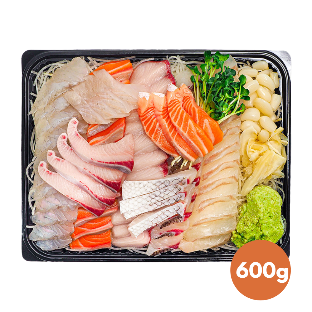 [Preorder] Sliced Raw Korean Fish Set C (Yellowtail + Flatfish + Sea Bream + Salmon) (400g/600g)