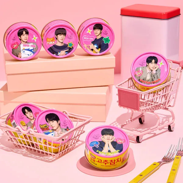 [BTS 진 스페셜 에디션2!!] 동원참치 90g*8 (살코기*6+고추(진 에디션)*2+스티커*1)