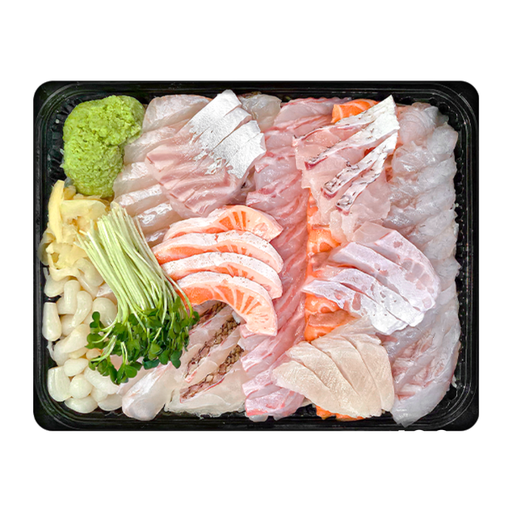 [Preorder] Sliced Raw Korean Fish Set B (Grouper Fish + Flatfish+ Sea Bream + Salmon) (400g/600g)