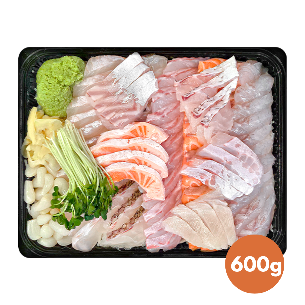 [Preorder] Sliced Raw Korean Fish Set B (Grouper Fish + Flatfish+ Sea Bream + Salmon) (400g/600g)