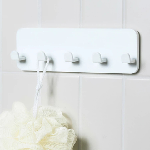[DAISO] No Drilling Adhesive 5-hook hanger (Hold Up to 2kg)