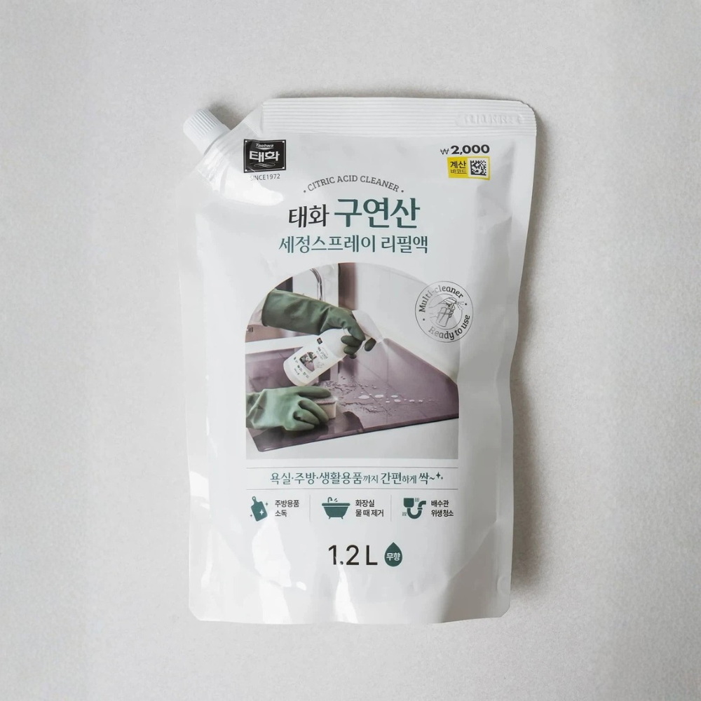 [Daiso] Taehwa Liquid Citric Acid Spray Refill for Cleaning 1.2L