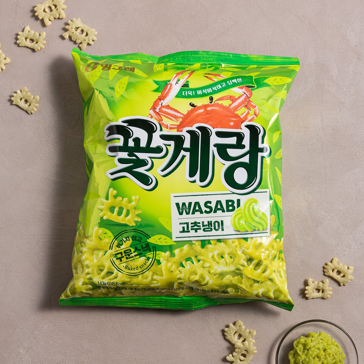 [Binggrae] Kotkaerang Crab Snack (Wasabi Flavor) 70g