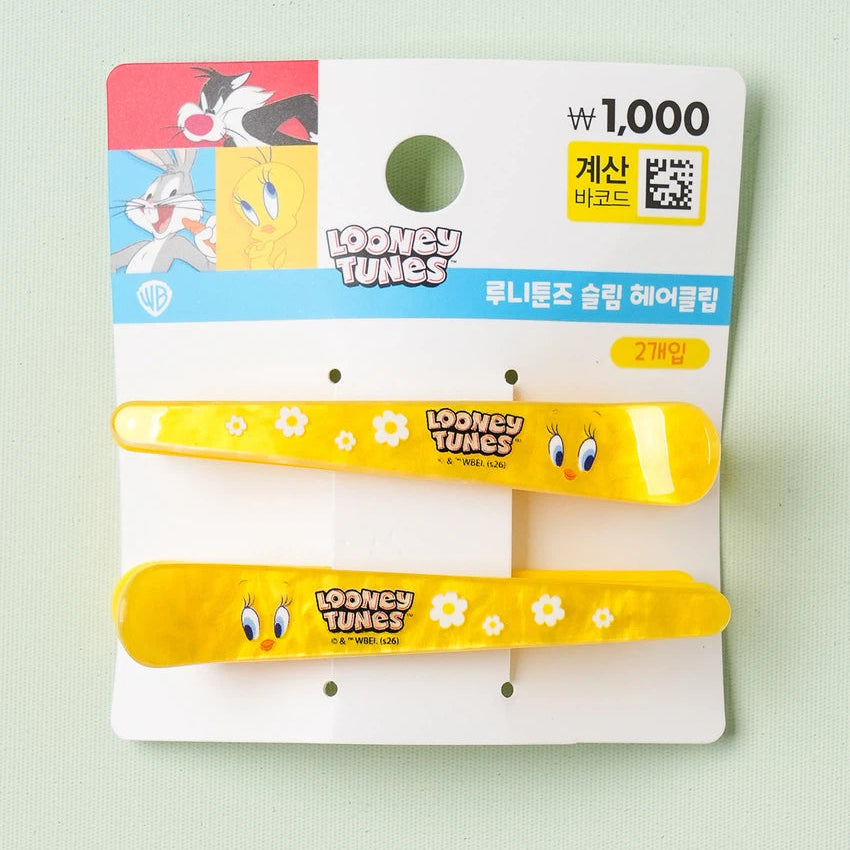 [Daiso] Looney Tunes 一字髮夾-黃色 (2個入)