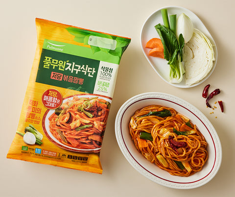 [Pulmuone] Plant-Based Earth Diet Low Sugar Stir-fried Seafood Noodles Jjamppong 400g