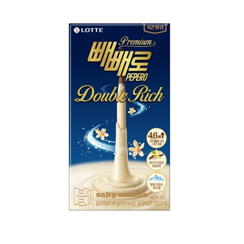[롯데] 빼빼로 더블리치 솔티바닐라 40g