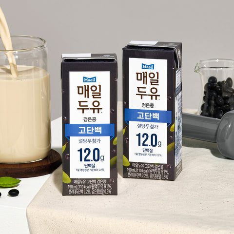 [Maeil Dairy] Maeil Black Bean Soy Milk 190ml - Zero Sugar & High Protein (12g)