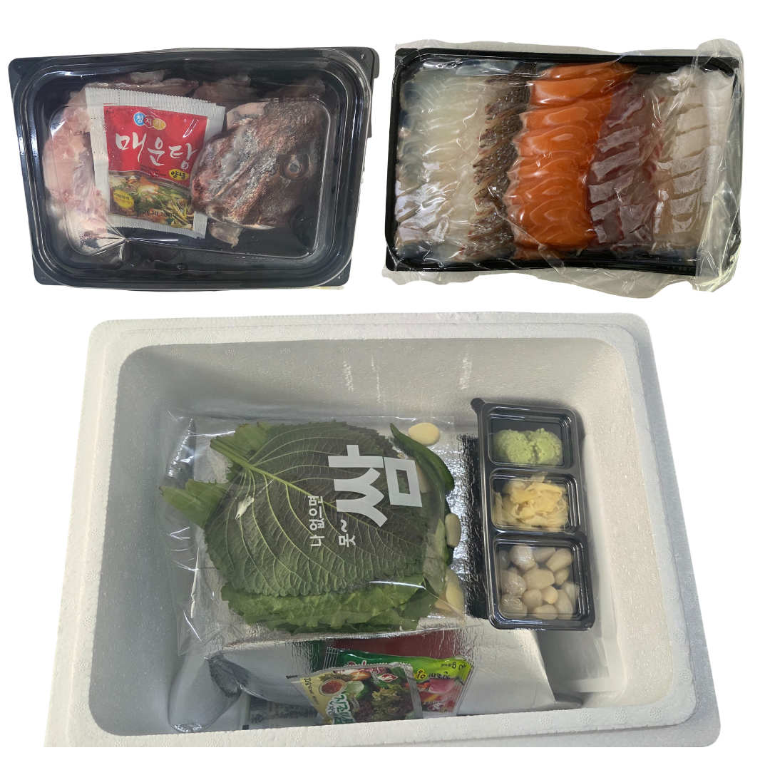 [Preorder] Sliced Raw Korean Fish Set B (Grouper Fish + Flatfish+ Sea Bream + Salmon) (400g/600g)