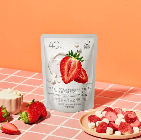 [Delight Project] Fresh Strawberry Chips & Yogurt Cubes 10g