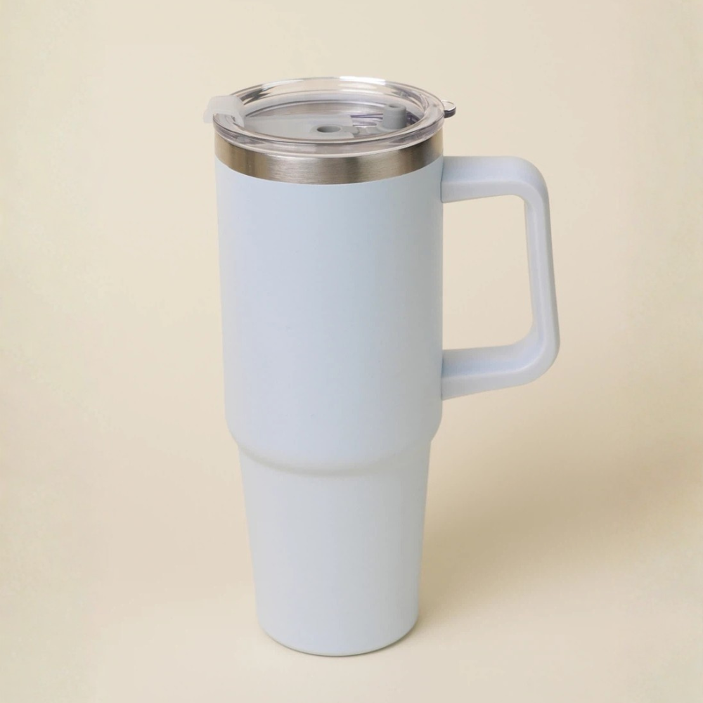 [DAISO] 大容量手柄保溫杯 900ml (藍色)