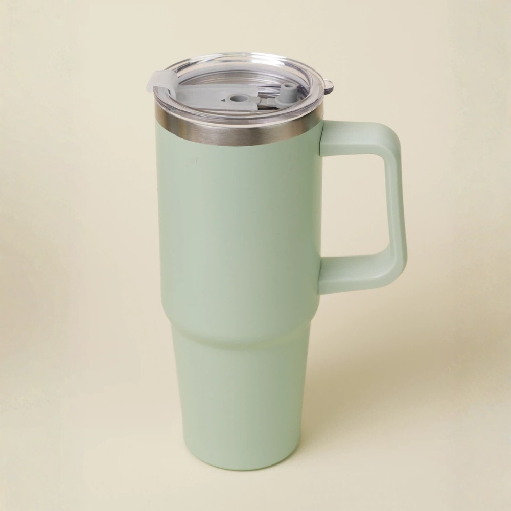[DAISO] 大容量手柄保溫杯 900ml (綠色)