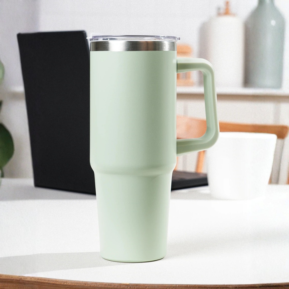 [DAISO] 大容量手柄保溫杯 900ml (綠色)