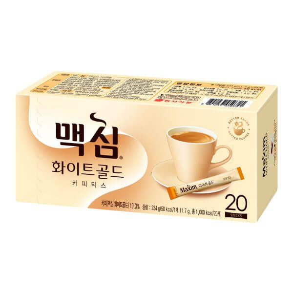 韓國食品-[Maxim] White Gold Coffee Mix 11.7g*20t