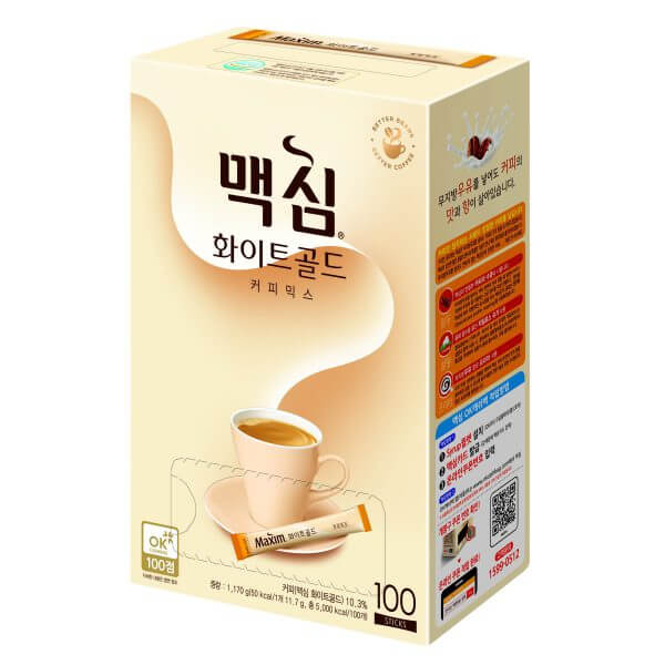 韓國食品-[美心] 金裝白咖啡 11.7g*100t