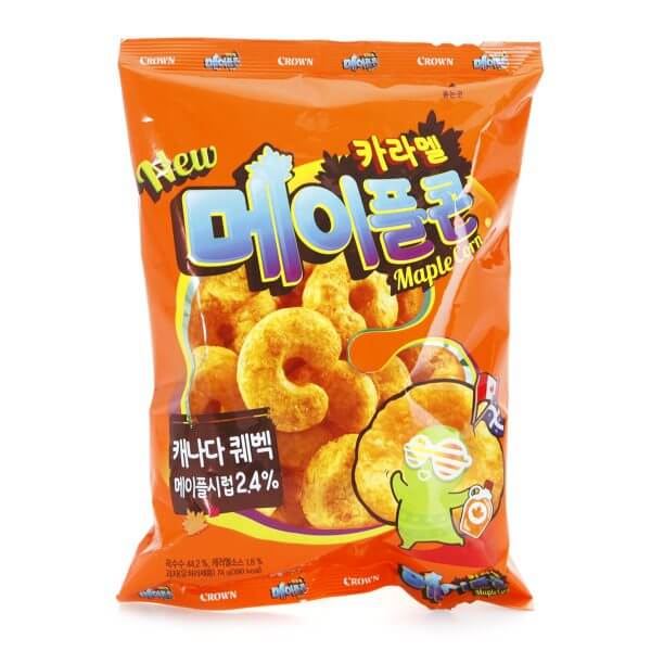 韓國食品-[皇冠] 焦糖玉米楓糖條 74g