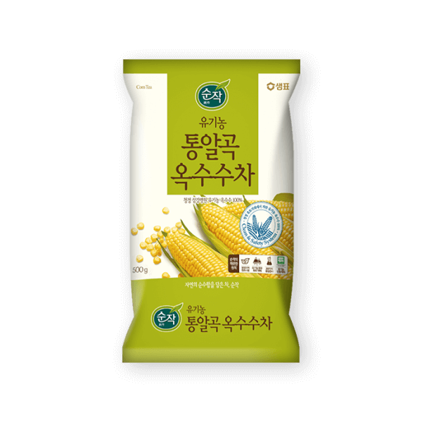 韓國食品-[샘표] 유기농통알곡옥수수차 500g