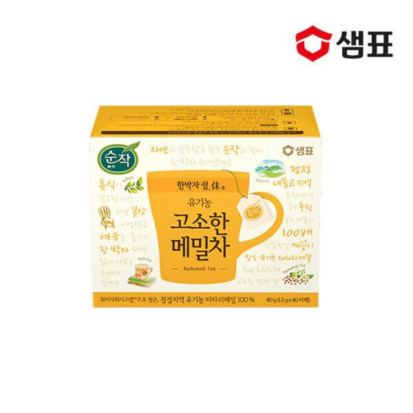 韓國食品-[샘표] 유기농 고소한 메밀차 1.5g*40입