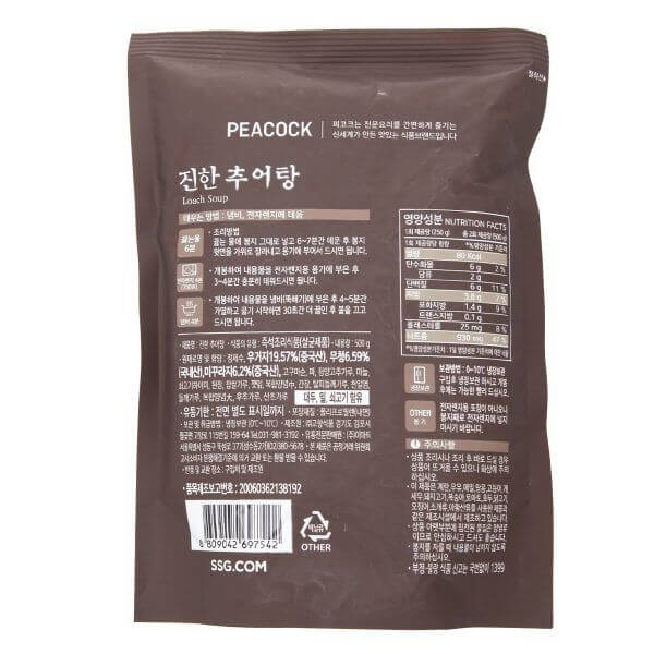 韓國食品-[Peacock] Cabbage Loach Soup 500g