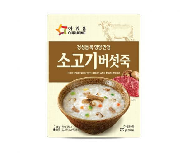 韓國食品-[아워홈] 소고기버섯죽 270g