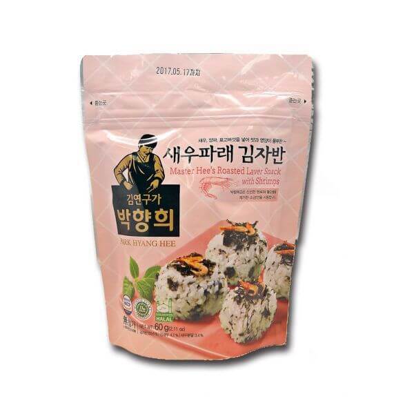 韓國食品-[Hanbaek] Roasted Seasoned Shrimp&Green Laver 60g