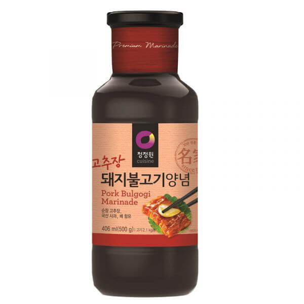 韓國食品-[清淨園] 豬肉用醃肉醬[辣] 500g