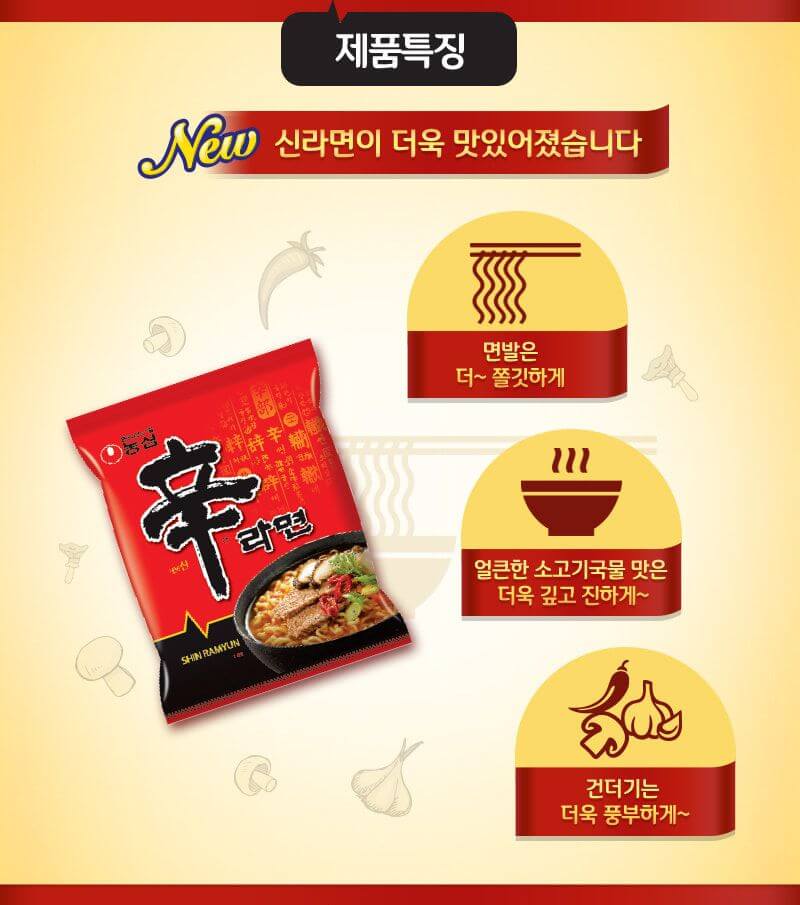 韓國食品-[Nongshim] Shin Instant Noodle 120g*5p