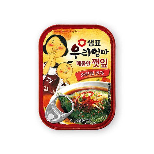韓國食品-[膳府] 芝麻葉罐頭[辣味] 70g