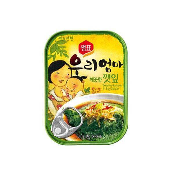 韓國食品-[샘표] 우리엄마깻잎[깨끗] 70g
