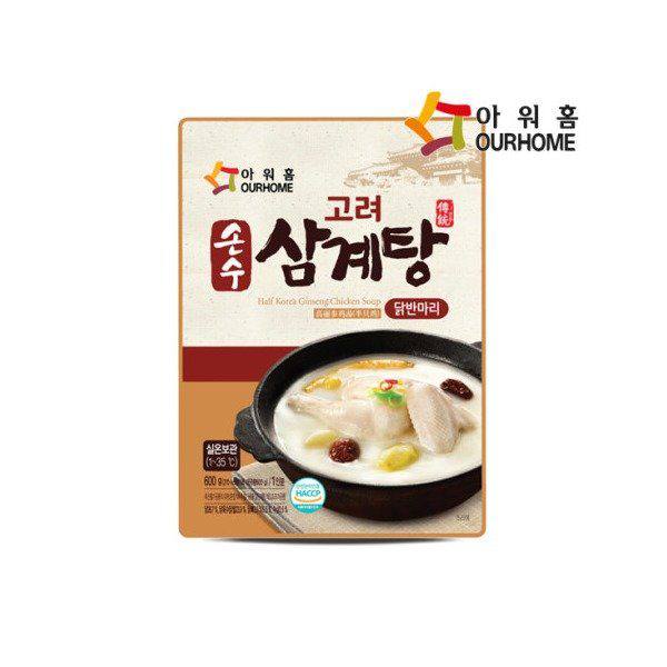 韓國食品-[아워홈] 고려삼계탕닭반마리 600g
