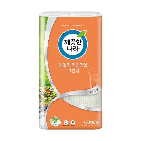 韓國食品-[깨끗한나라] 데일리 키친타올 150pcs*8롤