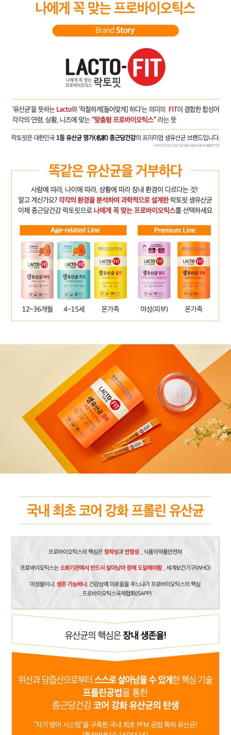 韓國食品-[Chongkundang] Premium Lacto-Fit [Core]2g*60p