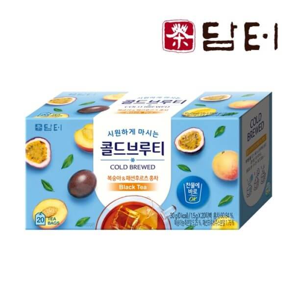 韓國食品-(Expiry Date: 28/6/2024)[丹特] 冷萃紅茶 熱情果桃茶 1.5g*20t