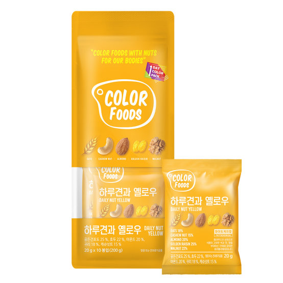 韓國食品-[Color Foods] Daily Nut [Yellow] 20g*10