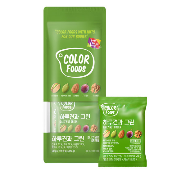 韓國食品-[Color Foods] Daily Nut [Green] 20g*10