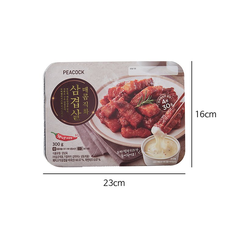 韓國食品-[Peacock] 香辣五花肉 300g