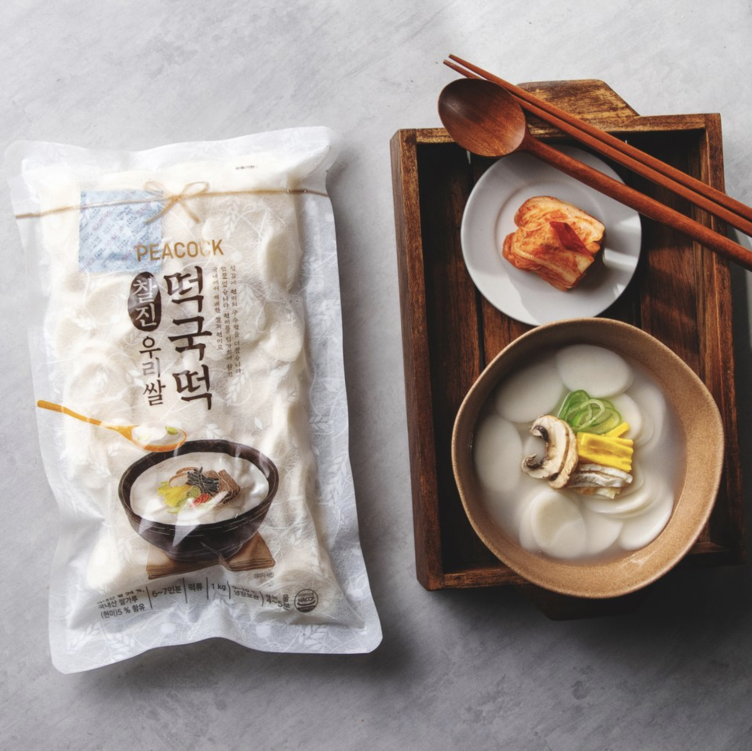 韓國食品-[Peacock] 高級韓國米製湯用年糕 1kg