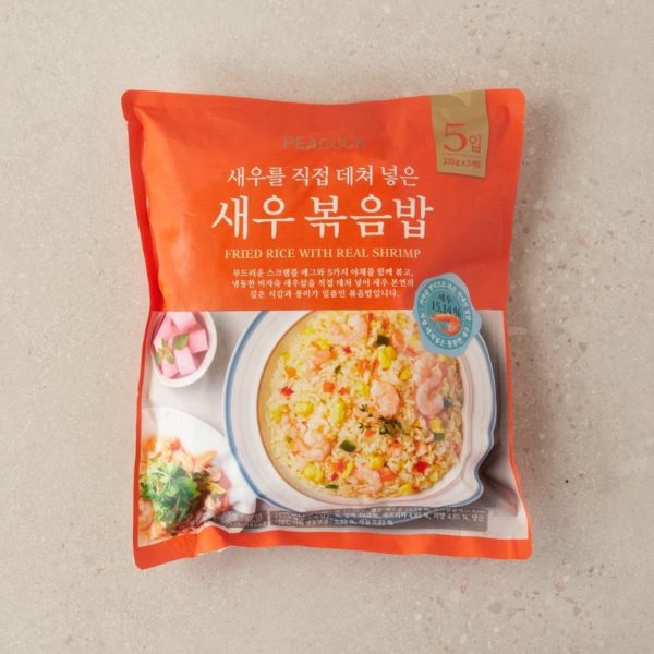 韓國食品-[Peacock] Fried Rice with Shrimp 1050g (210g*5)
