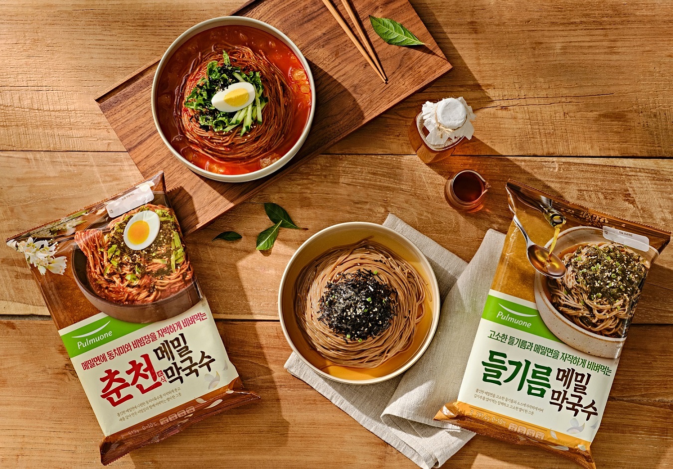 韓國食品-[Pulmuone] Perilla Oil Buckwheat Noodle 391.4g