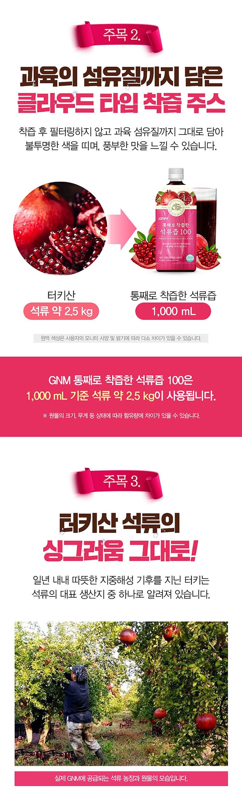 韓國食品-[GNM] 통째로 착즙한 석류즙 1000ml