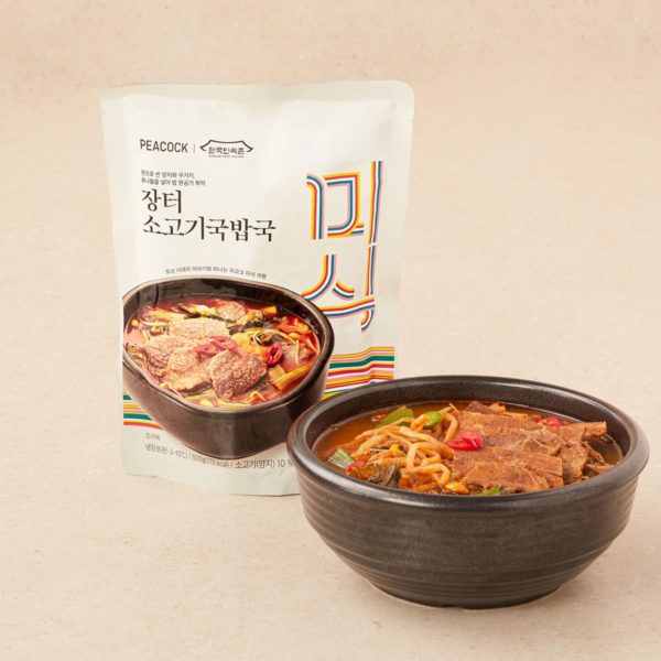 韓國食品-[피코크 x 한국 민속촌] 장터 소고기국밥국 500g