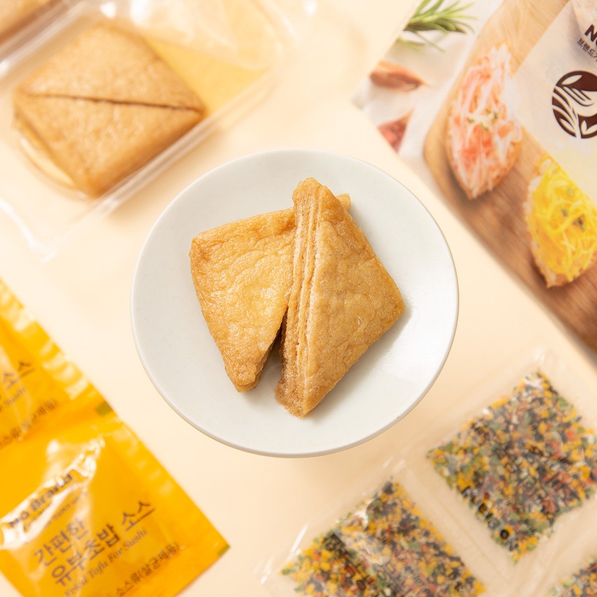 韓國食品-[No Brand] Fried Tofu for Sushi 540g