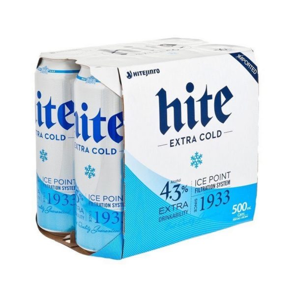 韓國食品-[Hitejinro] Hite 啤酒 500ml*4