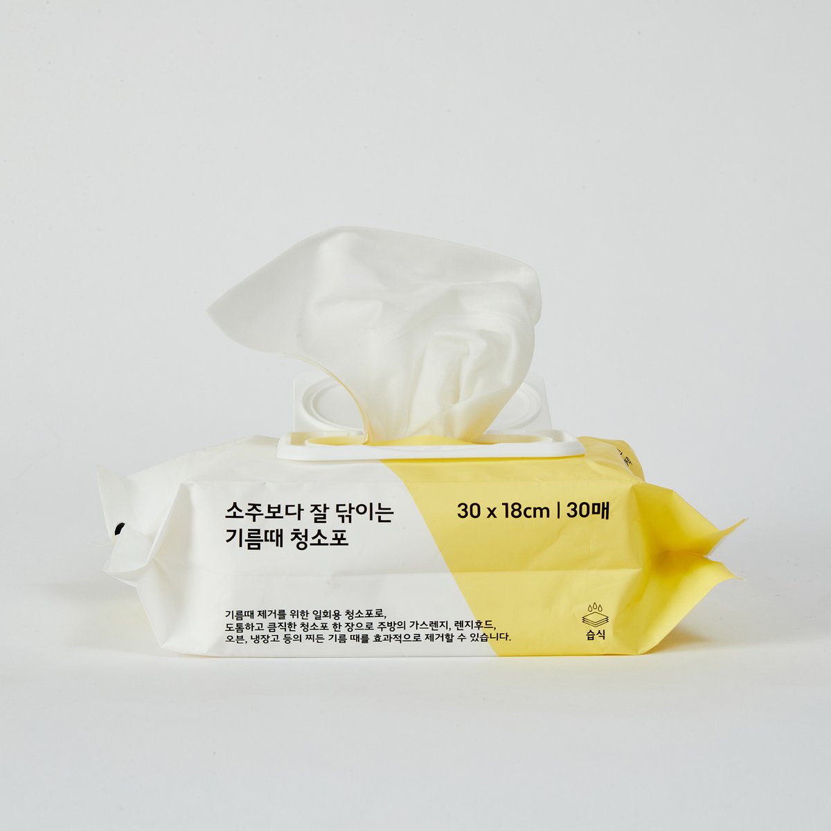 韓國食品-[자주] 소주보다 잘 닦이는 기름때 청소포 물티슈 30 x 18cm