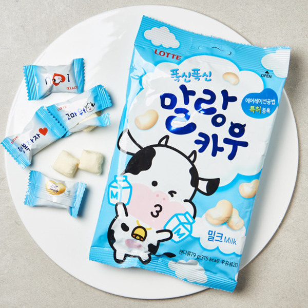 韓國食品-[Lotte] Malang Cow Candy [Milk] 79g