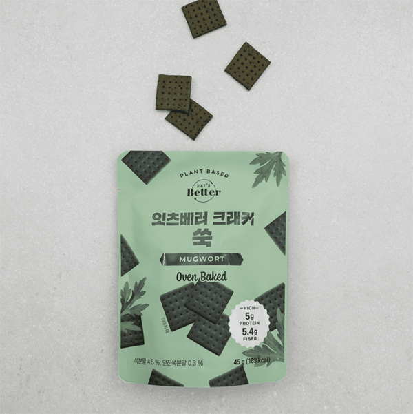 韓國食品-[Eat's Better] Korean Mugwort Cracker 45g (Low-Calorie Healthy Snack)