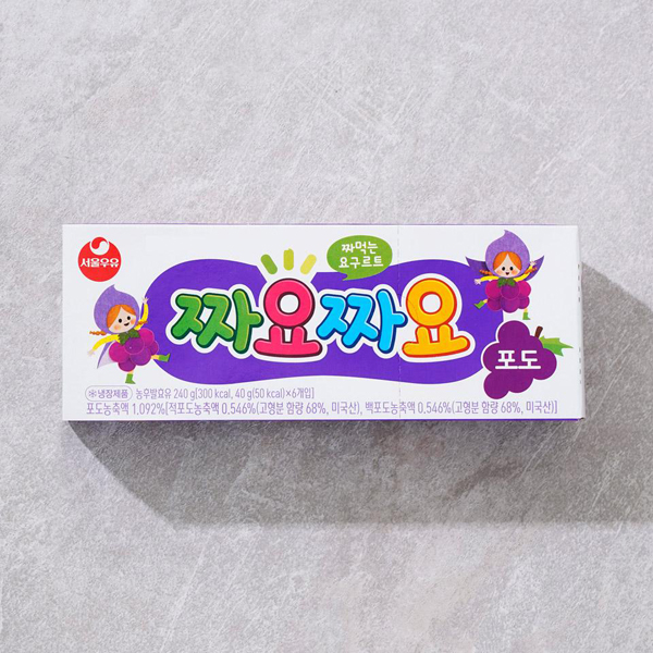 韓國食品-[Seoul Milk] Jjayojjayo Yogurt Stick [Grape] 40g*6p