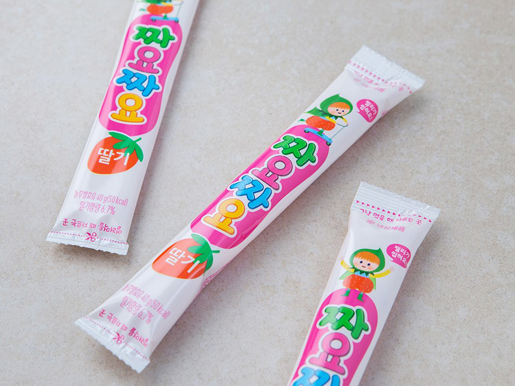 韓國食品-[Seoul Milk] Jjayojjayo Yogurt Stick [Strawberry] 40g*6p