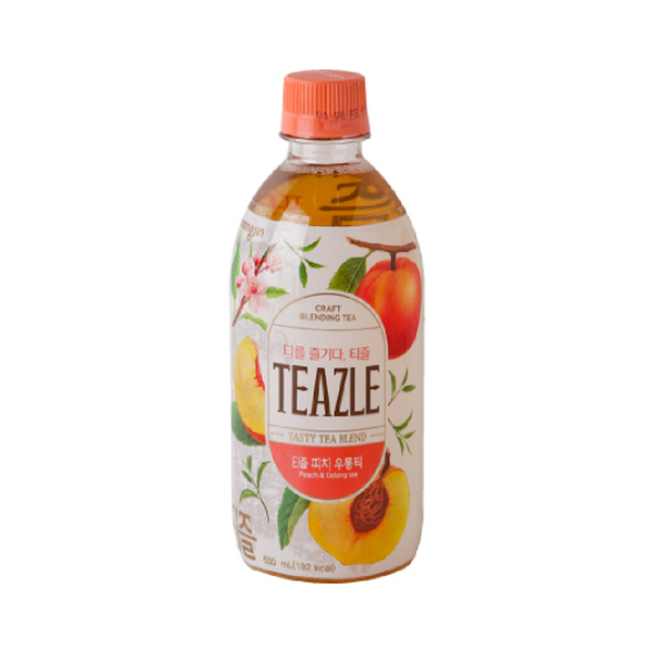 Woongjin Teazle Peach And Oolong Tea 500ml New World E Shop Korean Food