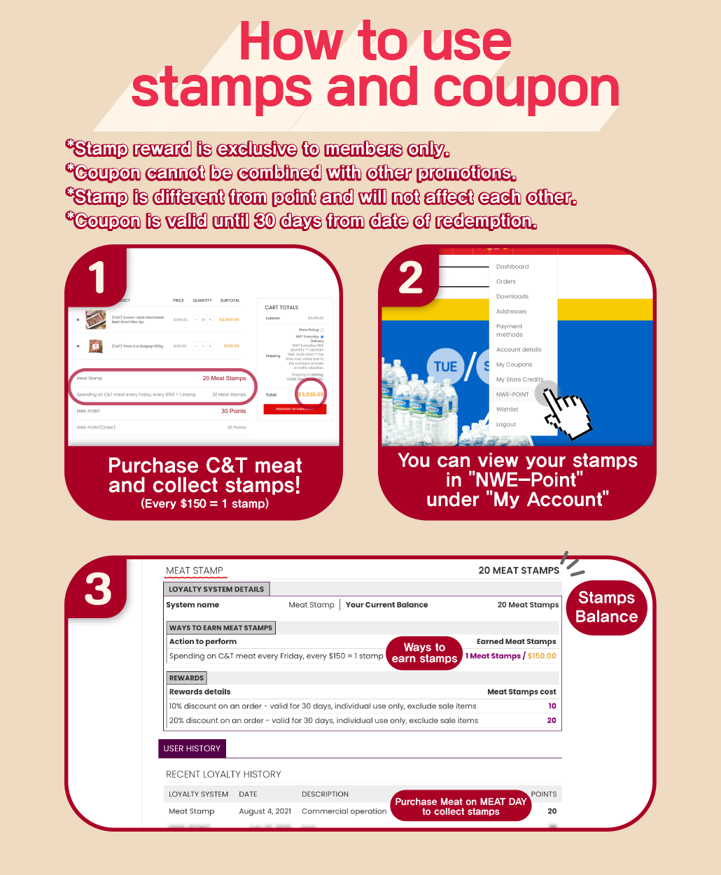 韓國食品-Every Friday is MEAT DAY! - Collect stamps upon spending on C&T meat every Friday and redeem your coupon!